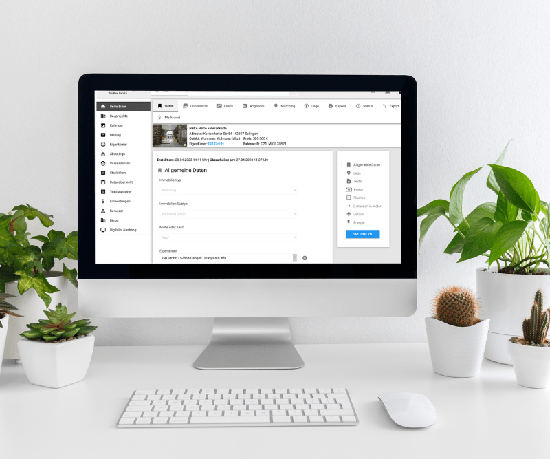 Bild eines Laptops mit Immobilien Programm